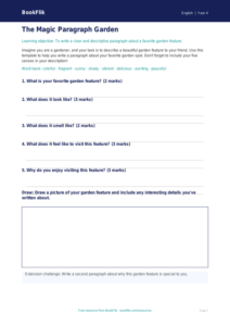 Free Paragraphs Template | Grade 3 | ELA | BookFlik