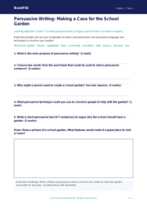 ELA persuasive writing worksheet grade 3 core