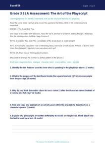 ELA playscripts assessment grade 3 core