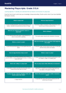 ELA playscripts flashcards grade 3 core