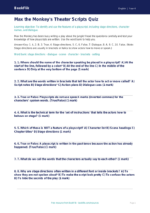 ELA playscripts quiz grade 3 core