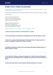 Free Poetry Assessment for Grade 3 ELA | BookFlik