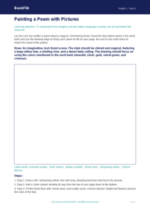 Free Poetry Drawing Sheet for Grade 3 ELA Lessons | BookFlik