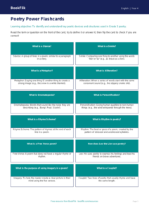 Free Poetry Flashcards | Grade 3 | ELA | BookFlik