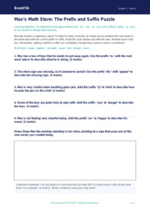 Free Prefixes And Suffixes Activity Sheet | Grade 3 | ELA | BookFlik
