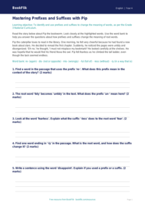 Free Prefixes And Suffixes Track Sheet | Grade 3 | ELA | BookFlik