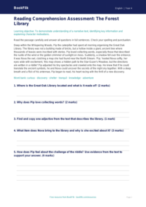 Free Reading Comprehension Assessment for Grade 3 ELA | BookFlik