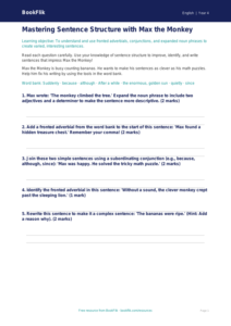 Free Sentence Structure Worksheet | Grade 3 | ELA | BookFlik