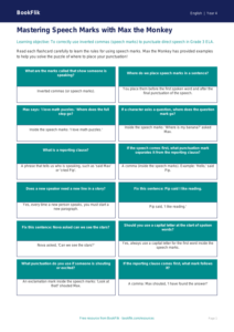 ELA speech marks flashcards grade 3 core