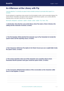 Free Speech Marks Template | Grade 3 | ELA | BookFlik
