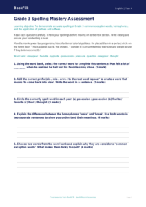 ELA spelling assessment grade 3 core