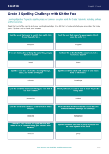 ELA spelling flashcards grade 3 core