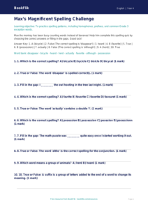 ELA spelling quiz grade 3 core