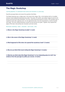 Free Stories Comprehension | Grade 3 | ELA | BookFlik
