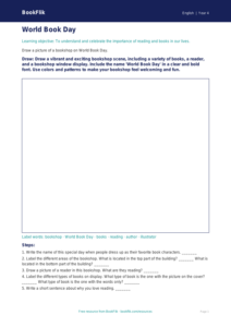 ELA world book day drawing sheet grade 3 core