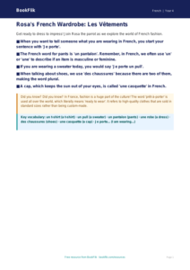 Free Clothes Poster | Grade 3 | French | BookFlik