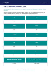 Free Colours Flashcards for Grade 3 Students | BookFlik