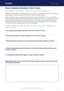Free Colours Track Sheet for Grade 3 French Lessons | BookFlik