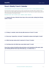 Learn Days of the Week in French with BookFlik | Grade 3 Activity