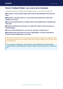 Learn Days of the Week in French with BookFlik | Grade 3 | Free Poster