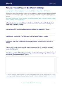 Learn Days of the Week in French | Grade 3 Worksheet | BookFlik