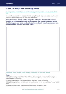 Free Family Drawing Sheet | Grade 3 | French | BookFlik