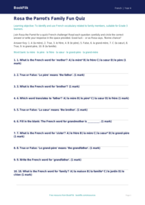 Free Family Quiz for Grade 3 Students | BookFlik French Fun