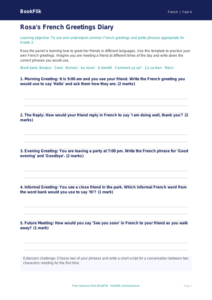 Free French Greetings Templates for Grade 3 – BookFlik