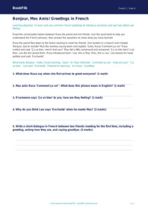Free Greetings Track Sheet for Grade 3 French Learners | BookFlik