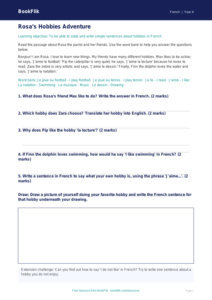 Free Hobbies Track Sheet for Grade 3 Students | BookFlik