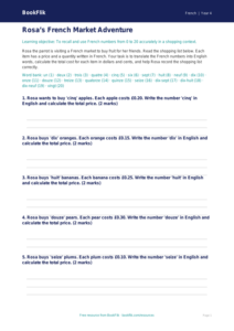 Free Numbers Activity Sheet for Grade 3 French Lessons | BookFlik