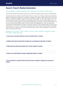 Free Numbers Comprehension | Grade 3 | French | BookFlik
