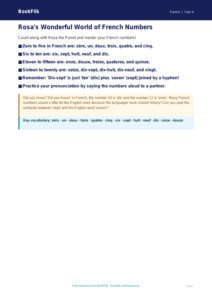 Free Numbers Poster in French for Grade 3 | BookFlik