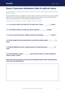 Free Grade 3 French School Activity Sheet | BookFlik