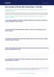 Free Grade 3 French School Template | BookFlik Educational Resources