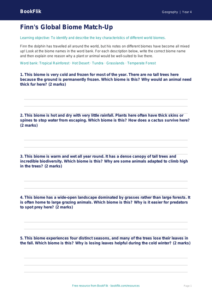 Free Biomes Activity Sheet | Grade 3 | Geography | BookFlik