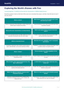 Geography biomes flashcards grade 3 core