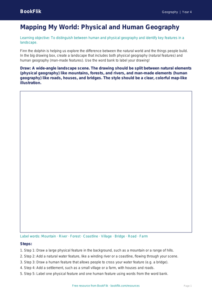Geography human and physical geography drawing sheet grade 3 core