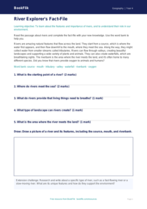 Free Rivers Template | Grade 3 | Geography | BookFlik