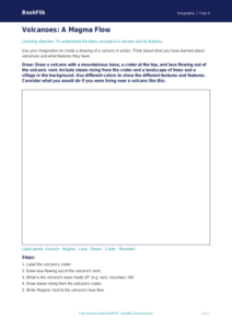 Free Volcanoes Drawing Sheet | Grade 3 | Geography | BookFlik