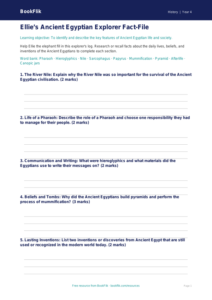 History ancient egypt template grade 3 core