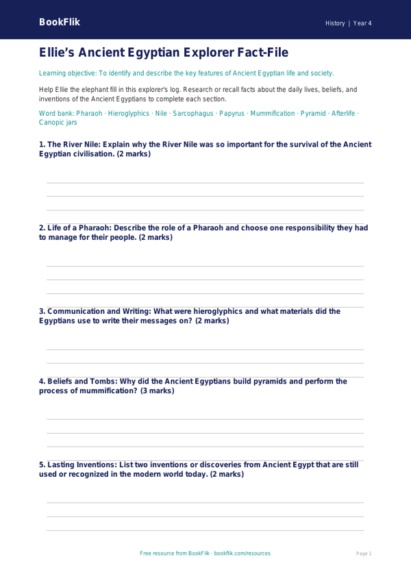 History ancient egypt template grade 3 core worksheet preview — History Ancient Egypt