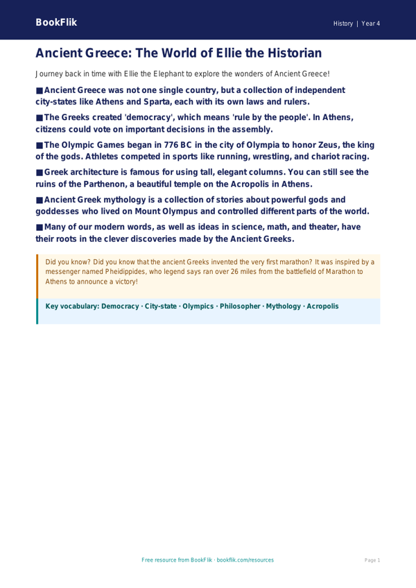 Free Ancient Greece Poster | Grade 3 | History | BookFlik worksheet preview — History Ancient Greece