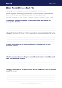Free Ancient Greece Template | Grade 3 | History | BookFlik