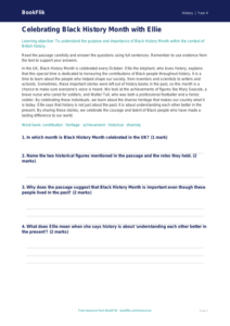 Free Black History Month Comprehension | Grade 3 | History | BookFlik