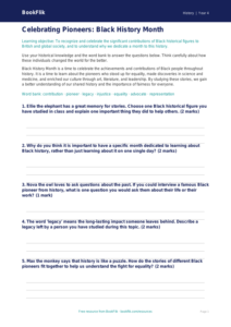 Free Black History Month Worksheet | Grade 3 | History | BookFlik