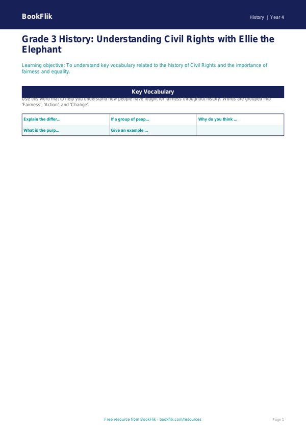 History civil rights word mat grade 3 core worksheet preview — History Civil Rights