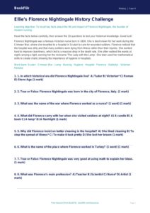 Free Florence Nightingale Quiz | Grade 3 | History | BookFlik
