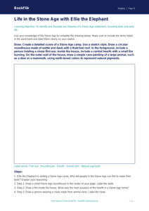 Free Stone Age Drawing Sheet | Grade 3 | History | BookFlik