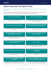 History suffragettes flashcards grade 3 core